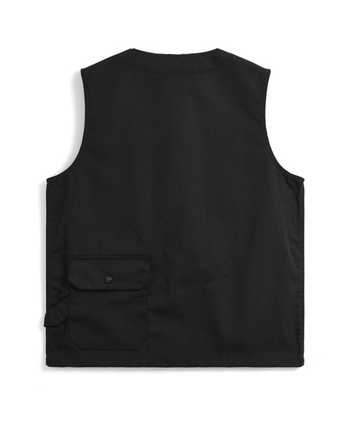 TAION(タイオン)の「【TAION(タイオン)】〈ユニセックス〉ノンダウン ワーク Vネックボタン ベスト-コットンダックキャンバス(ベスト・メンズ・ブラック/ダークオリーブ/ダークネイビー・S/M/L/XL/2XL)」の5枚目の写真