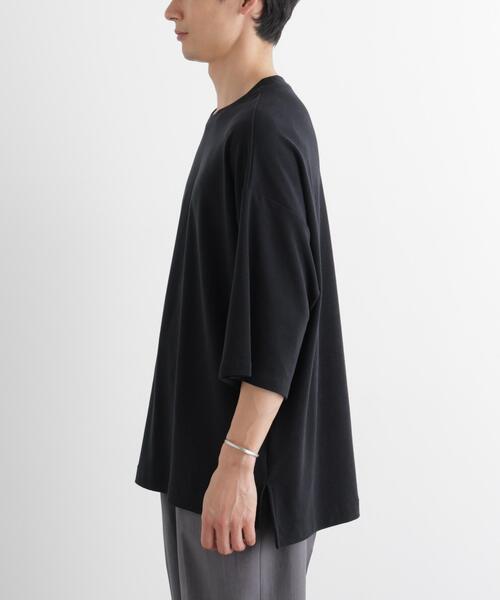NANO universe(ナノユニバース)の「ストレッチフライス BIGTシャツ 半袖(Tシャツ/カットソー・メンズ・ブラック/ホワイト/カーキ・M/L)」の11枚目の写真