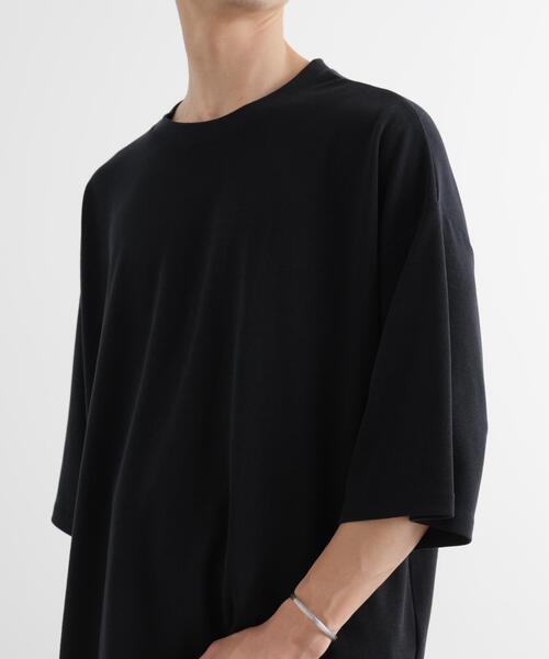 NANO universe(ナノユニバース)の「ストレッチフライス BIGTシャツ 半袖(Tシャツ/カットソー・メンズ・ブラック/ホワイト/カーキ・M/L)」の14枚目の写真
