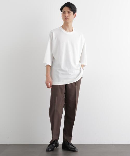 NANO universe(ナノユニバース)の「ストレッチフライス BIGTシャツ 半袖(Tシャツ/カットソー・メンズ・ブラック/ホワイト/カーキ・M/L)」の20枚目の写真