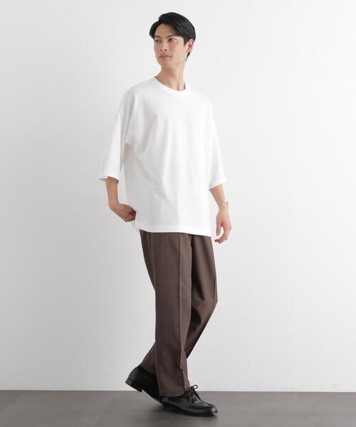 NANO universe(ナノユニバース)の「ストレッチフライス BIGTシャツ 半袖(Tシャツ/カットソー・メンズ・ブラック/ホワイト/カーキ・M/L)」の22枚目の写真