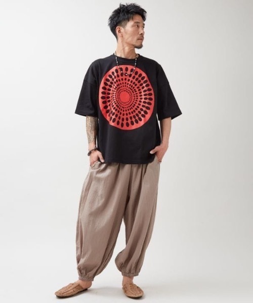 チャイハネ（チャイハネ）の「【チャイハネ】フマリーメンズTシャツ（Tシャツ/カットソー・メンズ・ホワイト/オレンジ/ブラック・FREE）」の5枚目の写真