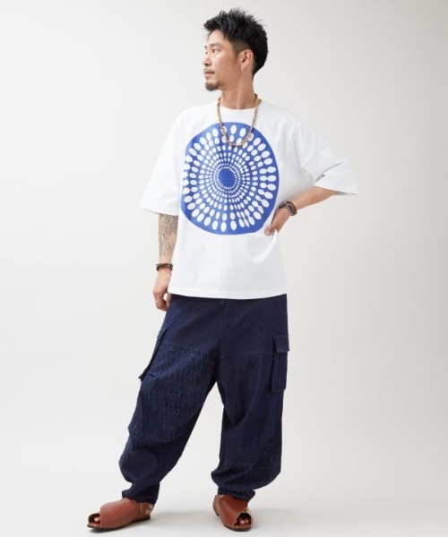 チャイハネ（チャイハネ）の「【チャイハネ】フマリーメンズTシャツ（Tシャツ/カットソー・メンズ・ホワイト/オレンジ/ブラック・FREE）」の6枚目の写真