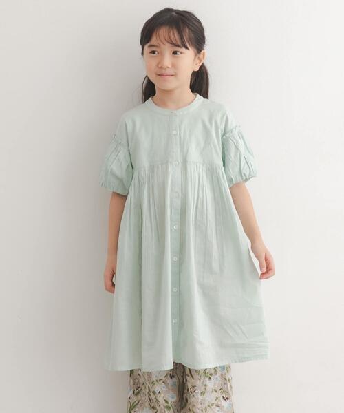 URBAN RESEARCH DOORS（アーバンリサーチドアーズ）の「『親子リンク』コットンボイルパフスリーブワンピース(KIDS)（ワンピース・キッズ・ミント/イエロー・120/135/105）」の10枚目の写真