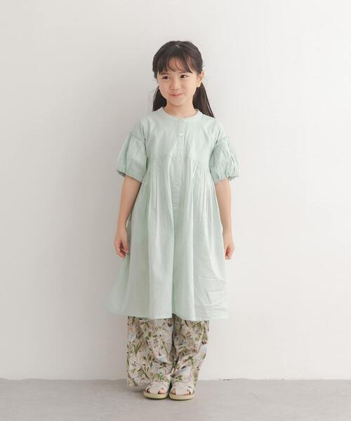 URBAN RESEARCH DOORS（アーバンリサーチドアーズ）の「『親子リンク』コットンボイルパフスリーブワンピース(KIDS)（ワンピース・キッズ・ミント/イエロー・120/135/105）」の15枚目の写真