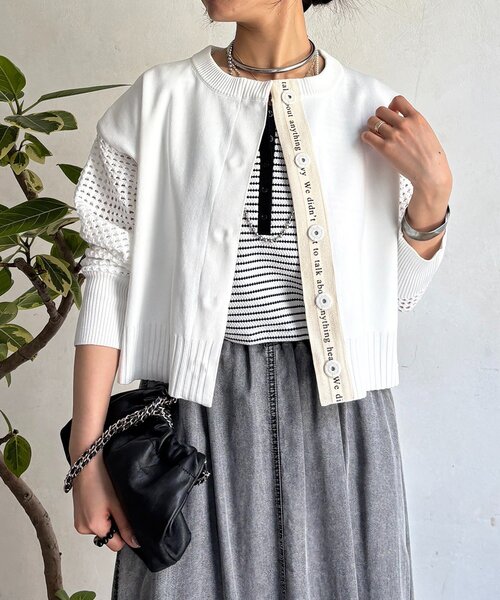 un dix cors（アンディコール）の「メッシュ袖カーデ（カーディガン/ボレロ・レディース・ベージュ/アイボリー/ブラック・FREE）」の4枚目の写真