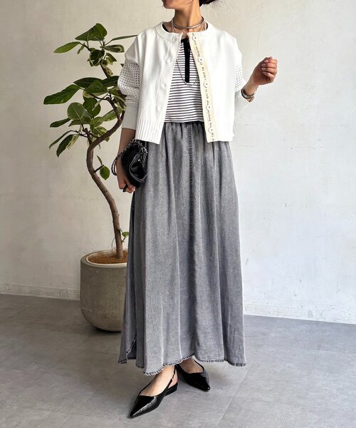 un dix cors（アンディコール）の「メッシュ袖カーデ（カーディガン/ボレロ・レディース・ベージュ/アイボリー/ブラック・FREE）」の6枚目の写真