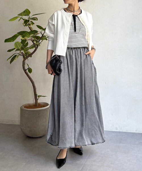 un dix cors（アンディコール）の「メッシュ袖カーデ（カーディガン/ボレロ・レディース・ベージュ/アイボリー/ブラック・FREE）」の8枚目の写真