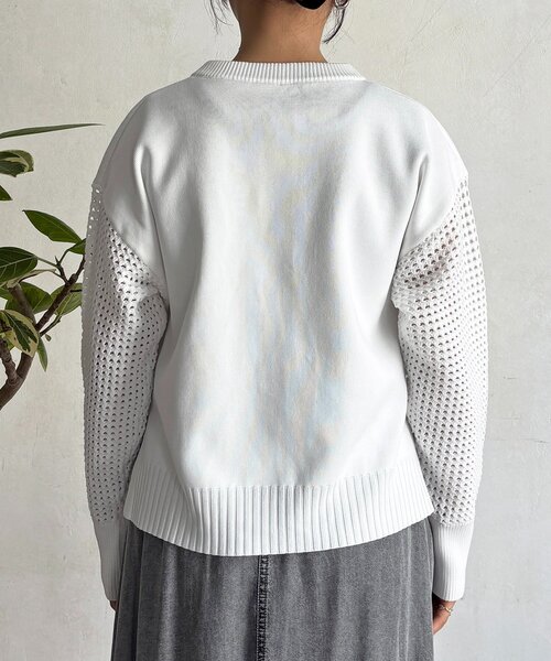 un dix cors（アンディコール）の「メッシュ袖カーデ（カーディガン/ボレロ・レディース・ベージュ/アイボリー/ブラック・FREE）」の12枚目の写真