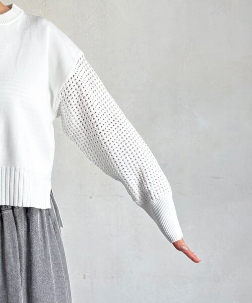 un dix cors（アンディコール）の「メッシュ袖カーデ（カーディガン/ボレロ・レディース・ベージュ/アイボリー/ブラック・FREE）」の14枚目の写真