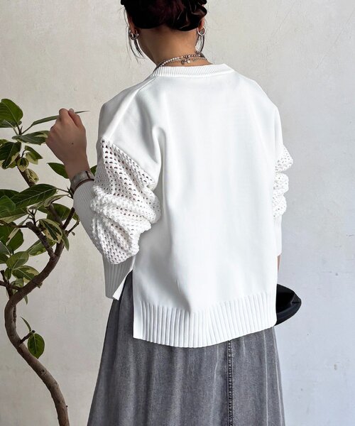 un dix cors（アンディコール）の「メッシュ袖カーデ（カーディガン/ボレロ・レディース・ベージュ/アイボリー/ブラック・FREE）」の19枚目の写真