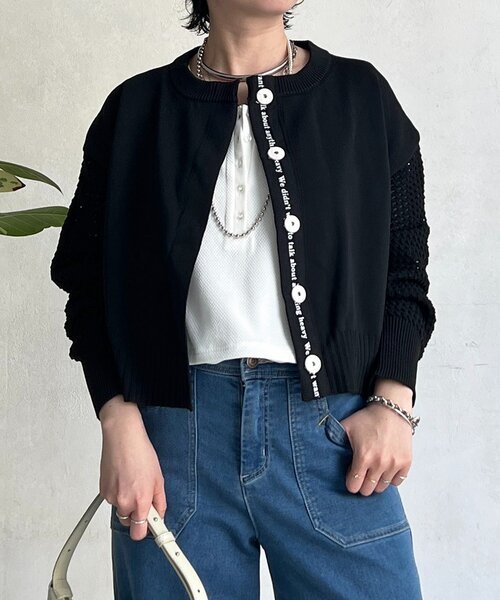 un dix cors（アンディコール）の「メッシュ袖カーデ（カーディガン/ボレロ・レディース・ベージュ/アイボリー/ブラック・FREE）」の20枚目の写真