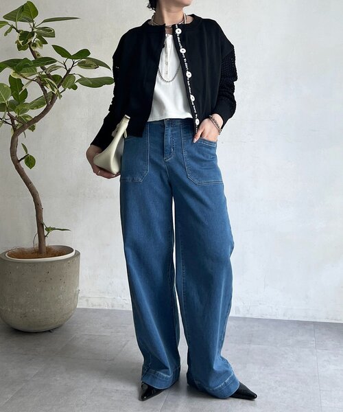 un dix cors（アンディコール）の「メッシュ袖カーデ（カーディガン/ボレロ・レディース・ベージュ/アイボリー/ブラック・FREE）」の22枚目の写真