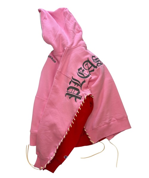 DISCOVERED（ディスカバード）の「PLEASURES x DISCOVERED DOUBLE LAYERED HOODIE（パーカー・メンズ・ブルー/ブラック/ホワイト/ピンク・FREE）」の8枚目の写真