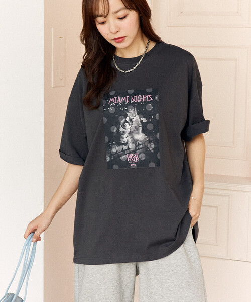PUBLUX(パブリュクス)の「PUBLUX/パブリュクス <機能性素材>MIAMI NIGHTS キャット フォト Tシャツ 限定展開(Tシャツ/カットソー・レディース・ホワイト/ライトグレー/チャコールグレー・SMALL/MEDIUM/LARGE)」の14枚目の写真