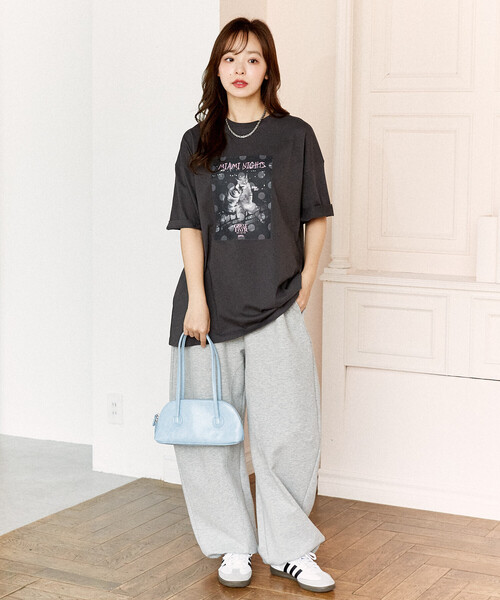 PUBLUX(パブリュクス)の「PUBLUX/パブリュクス <機能性素材>MIAMI NIGHTS キャット フォト Tシャツ 限定展開(Tシャツ/カットソー・レディース・ホワイト/ライトグレー/チャコールグレー・SMALL/MEDIUM/LARGE)」の17枚目の写真