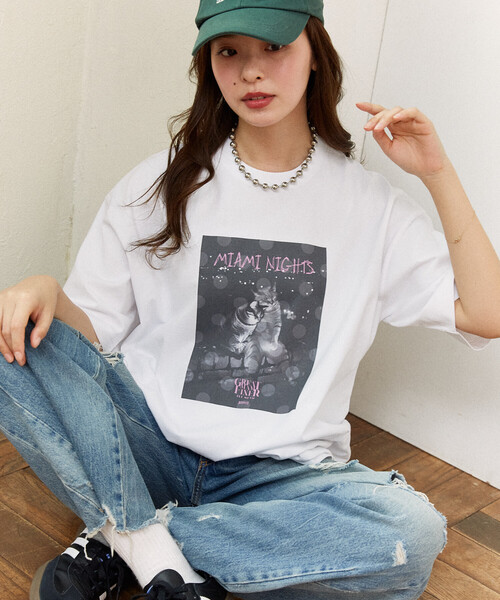 PUBLUX(パブリュクス)の「PUBLUX/パブリュクス <機能性素材>MIAMI NIGHTS キャット フォト Tシャツ 限定展開(Tシャツ/カットソー・レディース・ホワイト/ライトグレー/チャコールグレー・SMALL/MEDIUM/LARGE)」の21枚目の写真