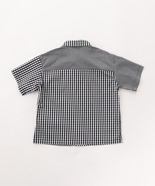 COMME CA ISM（コムサイズム）の「ギンガムチェック 半袖 シャツ（シャツ/ブラウス・キッズ・ブラック・140cm/130cm/120cm/110cm/100cm/150cm）」の2枚目の写真