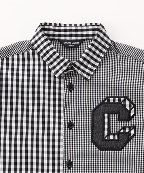 COMME CA ISM（コムサイズム）の「ギンガムチェック 半袖 シャツ（シャツ/ブラウス・キッズ・ブラック・140cm/130cm/120cm/110cm/100cm/150cm）」の3枚目の写真
