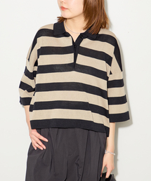 journal standard L'essage | ボーダー襟つきニット(ニット/セーター)