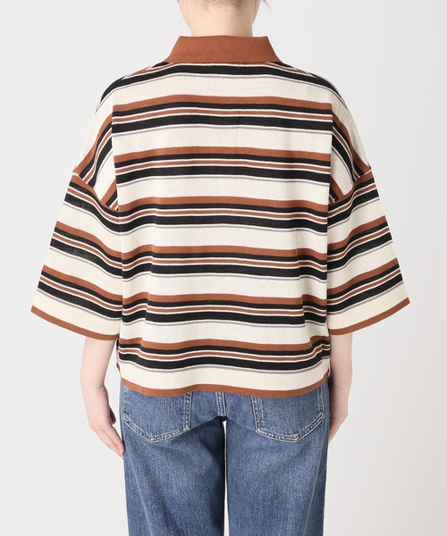 journal standard L'essage(ジャーナルスタンダードレサージュ)の「ボーダー襟つきニット(ニット/セーター・レディース・ブラウン/ブラック・FREE)」の14枚目の写真