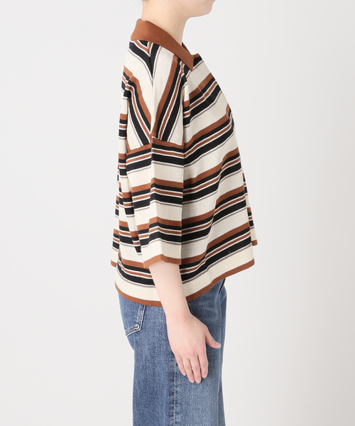 journal standard L'essage(ジャーナルスタンダードレサージュ)の「ボーダー襟つきニット(ニット/セーター・レディース・ブラウン/ブラック・FREE)」の15枚目の写真