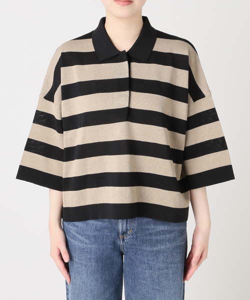 journal standard L'essage(ジャーナルスタンダードレサージュ)の「ボーダー襟つきニット(ニット/セーター・レディース・ブラウン/ブラック・FREE)」の20枚目の写真