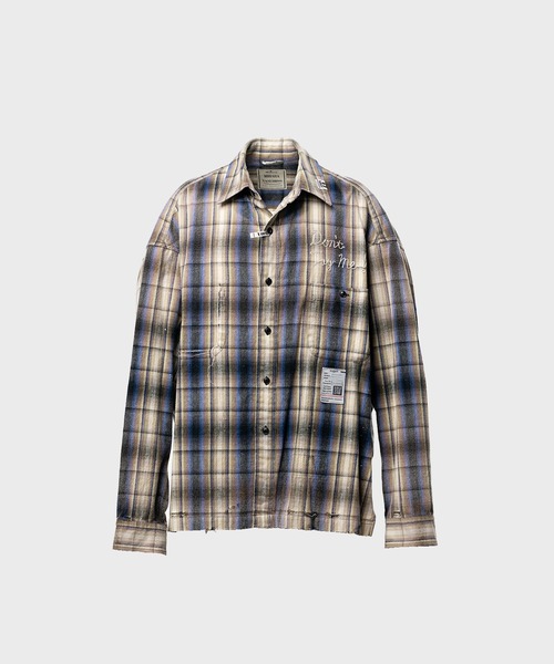 Maison MIHARA YASUHIRO（メゾンミハラヤスヒロ）の「【MIHARAYASUHIRO/ミハラヤスヒロ】J16SH181 CHECK L/S SHIRT/Vintage Like Check Shirt（シャツ/ブラウス・メンズ・ピンク/ベージュ・46/44）」の2枚目の写真