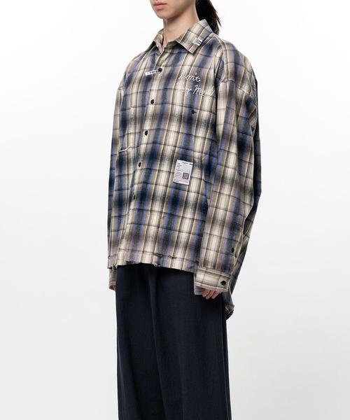 Maison MIHARA YASUHIRO（メゾンミハラヤスヒロ）の「【MIHARAYASUHIRO/ミハラヤスヒロ】J16SH181 CHECK L/S SHIRT/Vintage Like Check Shirt（シャツ/ブラウス・メンズ・ピンク/ベージュ・46/44）」の3枚目の写真