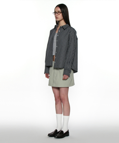 PARTIMENTO WOMEN（パルティメントウィメン）の「PWC ツーウェイアシンメトリックチェックシャツ_ネイビー（シャツ/ブラウス・レディース・その他・SMALL/MEDIUM）」の8枚目の写真