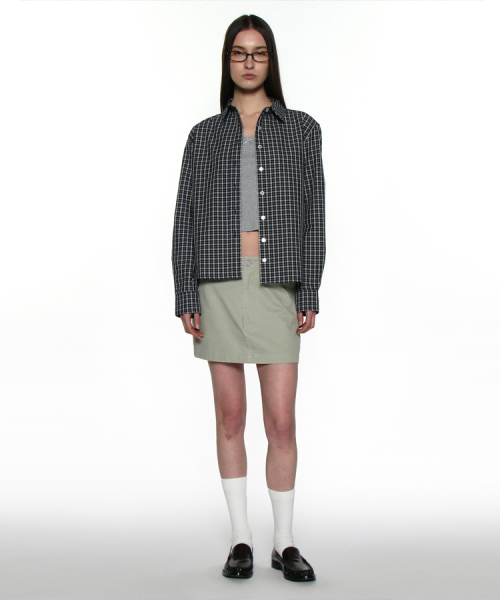PARTIMENTO WOMEN（パルティメントウィメン）の「PWC ツーウェイアシンメトリックチェックシャツ_ネイビー（シャツ/ブラウス・レディース・その他・SMALL/MEDIUM）」の10枚目の写真