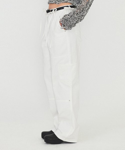 DIAGONAL(ダイアゴナル)の「RIBBON STRAP POCKET DENIM (white)(デニムパンツ・レディース・その他・MEDIUM)」の3枚目の写真