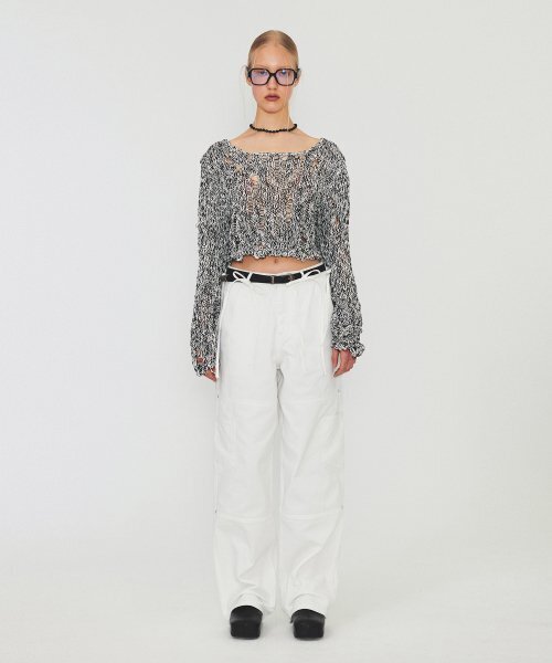 DIAGONAL(ダイアゴナル)の「RIBBON STRAP POCKET DENIM (white)(デニムパンツ・レディース・その他・MEDIUM)」の5枚目の写真