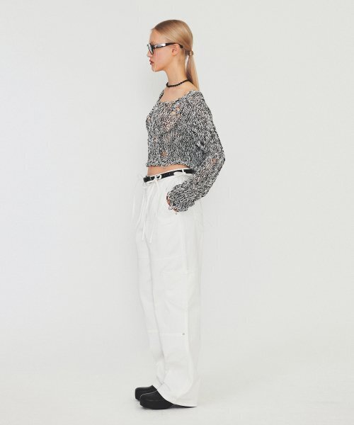 DIAGONAL(ダイアゴナル)の「RIBBON STRAP POCKET DENIM (white)(デニムパンツ・レディース・その他・MEDIUM)」の6枚目の写真