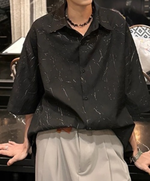 SHEPP(シープ)の「総柄 ニュアンスグラフィック ルーズシャツ(シャツ/ブラウス・メンズ・ホワイト/ブラック・L/M)」の19枚目の写真