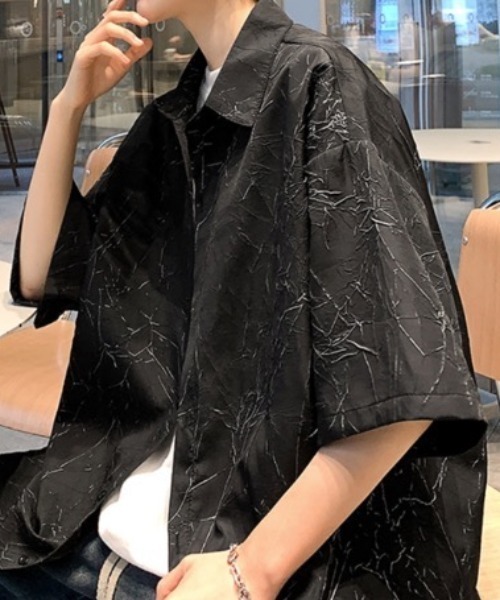 SHEPP(シープ)の「総柄 ニュアンスグラフィック ルーズシャツ(シャツ/ブラウス・メンズ・ホワイト/ブラック・L/M)」の17枚目の写真