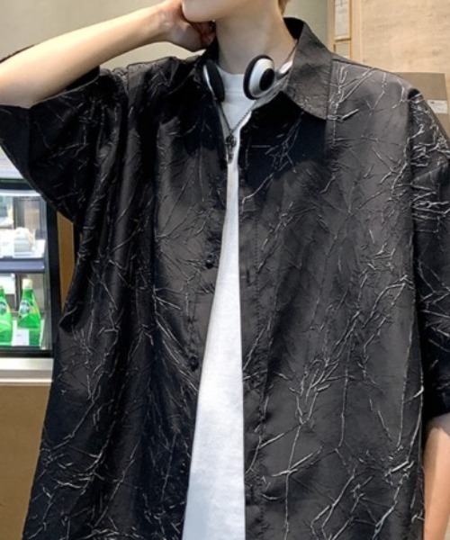 SHEPP(シープ)の「総柄 ニュアンスグラフィック ルーズシャツ(シャツ/ブラウス・メンズ・ホワイト/ブラック・L/M)」の18枚目の写真