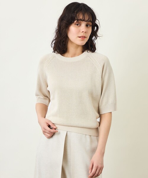 MACKINTOSH PHILOSOPHY(マッキントッシュ フィロソフィー)の「GREY LABELペーパーヤーンニットプルオーバー(Tシャツ/カットソー・レディース・ブラック/ベージュ/ブルー/ブラウン・6/2)」の3枚目の写真