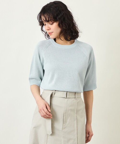 MACKINTOSH PHILOSOPHY(マッキントッシュ フィロソフィー)の「GREY LABELペーパーヤーンニットプルオーバー(Tシャツ/カットソー・レディース・ブラック/ベージュ/ブルー/ブラウン・6/2)」の4枚目の写真