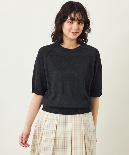 MACKINTOSH PHILOSOPHY(マッキントッシュ フィロソフィー)の「GREY LABELペーパーヤーンニットプルオーバー(Tシャツ/カットソー・レディース・ブラック/ベージュ/ブルー/ブラウン・6/2)」の1枚目の写真