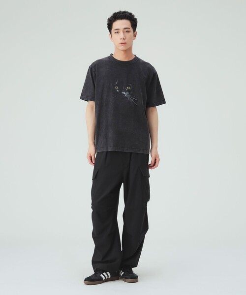 BEAMS HEART(ビームスハート)の「【ユニセックス】キャットフェイス Tシャツ(Tシャツ/カットソー・メンズ・ブラック・MEDIUM/SMALL/LARGE)」の2枚目の写真
