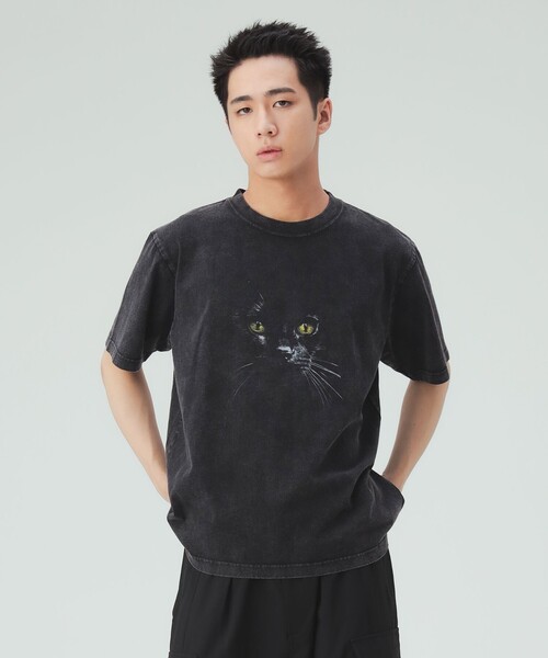 BEAMS HEART(ビームスハート)の「【ユニセックス】キャットフェイス Tシャツ(Tシャツ/カットソー・メンズ・ブラック・MEDIUM/SMALL/LARGE)」の11枚目の写真