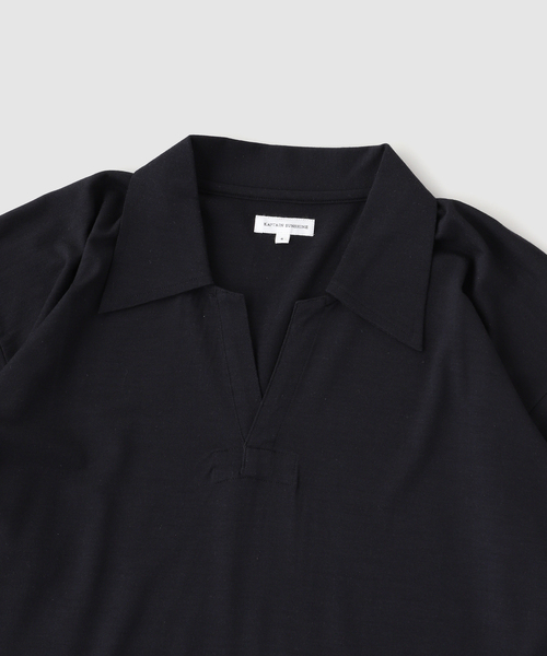 Kaptain Sunshine（キャプテン サンシャイン）の「KAPTAIN SUNSHINE / キャプテンサンシャイン Super Soft Merino Tenjiku（Tシャツ/カットソー・メンズ・ネイビー/ベージュ・4/3）」の4枚目の写真