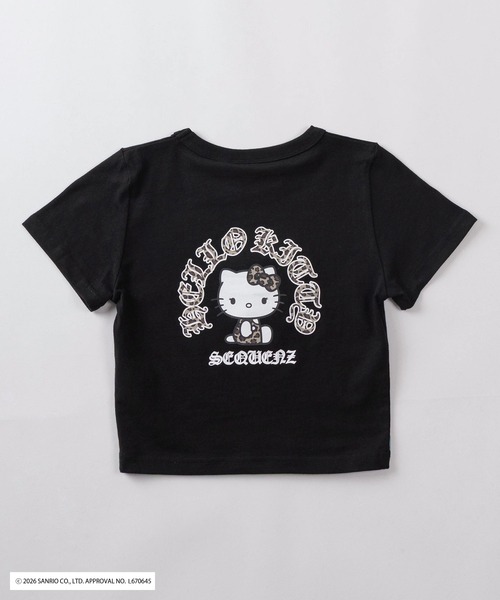 sanrio(サンリオ)の「【72】【Sanrio/サンリオ】Y2Kスタイル/ハローキティ サークルロゴ ラインストーン ワンポイント クルーネックTシャツ/バックプリント/ピチT/チビT/ユニセックス(Tシャツ/カットソー・レディース・ブラウン/スカイブルー/ブラック/ホワイト・L/M/S)」の6枚目の写真