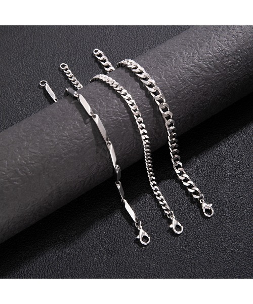 ARCHIVER（アーカイバ）の「【Bz】シルバーチェーンブレスレット 3点セット /メンズ(LEY)（ブレスレット・メンズ・シルバー・FREE）」の4枚目の写真