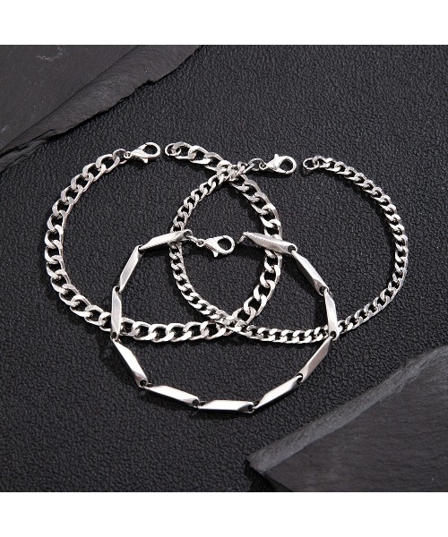 ARCHIVER（アーカイバ）の「【Bz】シルバーチェーンブレスレット 3点セット /メンズ(LEY)（ブレスレット・メンズ・シルバー・FREE）」の5枚目の写真