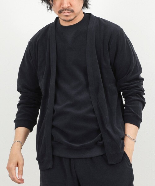 NOLLEY’S(ノーリーズ)の「《セットアップ対応》ボタンレス パイルカーディガン 26SS(カーディガン/ボレロ・メンズ・ネイビー/ブルー/グレー・S/M/L/XL)」の2枚目の写真
