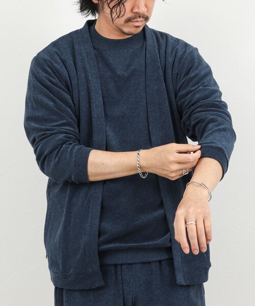 NOLLEY’S(ノーリーズ)の「《セットアップ対応》ボタンレス パイルカーディガン 26SS(カーディガン/ボレロ・メンズ・ネイビー/ブルー/グレー・S/M/L/XL)」の4枚目の写真