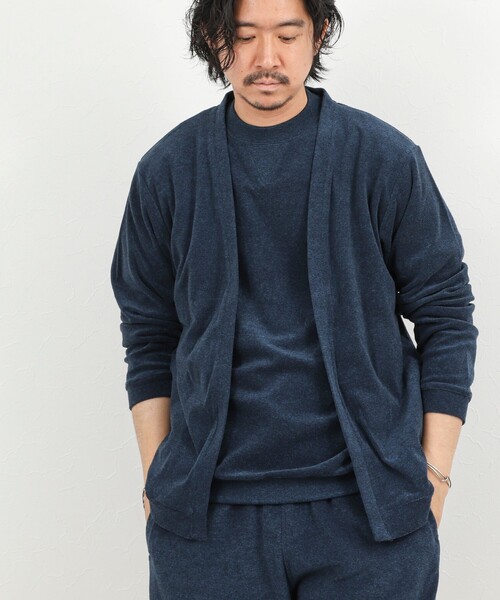 NOLLEY’S(ノーリーズ)の「《セットアップ対応》ボタンレス パイルカーディガン 26SS(カーディガン/ボレロ・メンズ・ネイビー/ブルー/グレー・S/M/L/XL)」の5枚目の写真