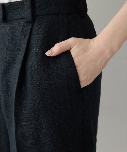 Whim Gazette（ウィムガゼット）の「リネンハーフタックパンツ（その他パンツ・レディース・ブラック/ベージュ・FREE）」の21枚目の写真